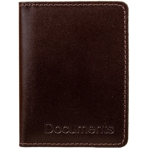 Женская обложка для документов DNK Leather темно-коричневая (DNK-minidoc-R-colF): Формат кошелька Вертикальный