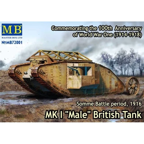 Модель Master Box Британский танк Mk I "Male" (MB72001)