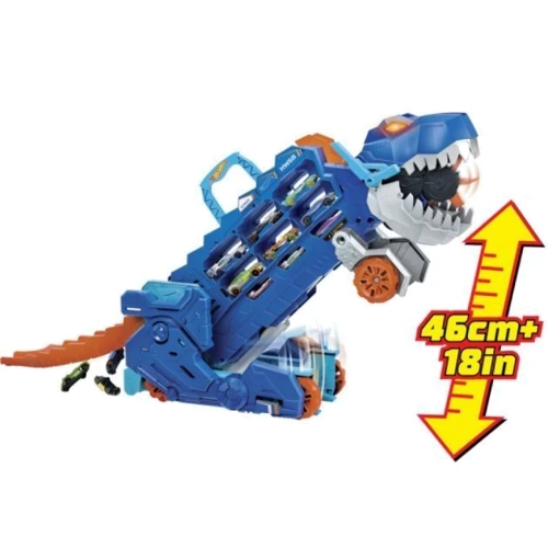 Мега-транспортер Hot Wheels Невероятный Ти-Рекс (HNG50): Масштаб машинок 1:64
