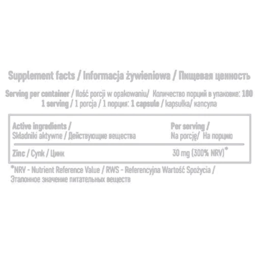 UNS Supplements Zinc 180 caps / 180 servings: Форма випуску Капсулы