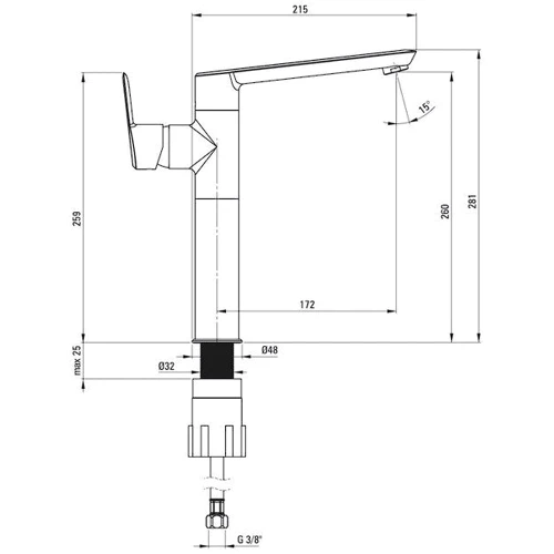 Змішувач для раковини Deante Arnika BQA_D21K