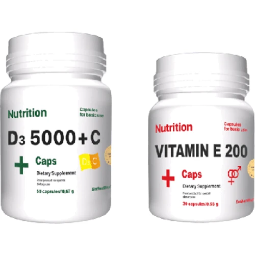 EntherMeal D3 5000 + C And Vitamin E 200 Комплект витаминов Активная весна 60 + 30 капсул
