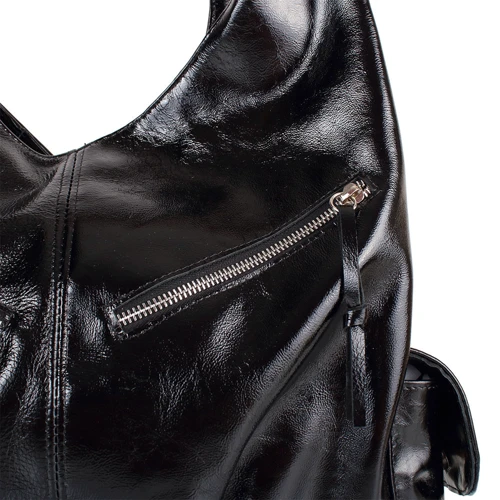 Женская сумка хобо Laskara черная (LK-DM230-black-glossy): Страна производитель Греция
