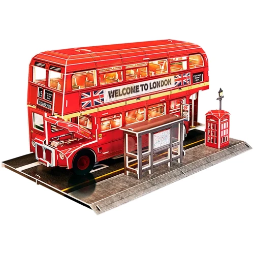 3D пазл CubicFun City Line с подсветкой LED Лондонский автобус (L538h) фото 3