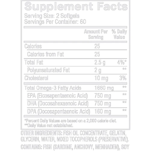 Dymatize Omega 3 Fish Oil Рыбий жир 120 капсул: Тип Омега 3