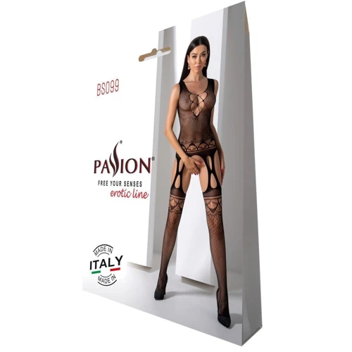 Бодистокинг с плетением на груди Passion BS099 One Size black