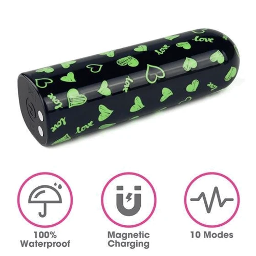 Клиторальный вибратор LoveToy Heart Massager Glow In The Dark