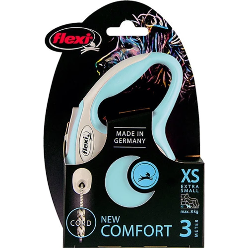 Поводок-рулетка Flexi New Comfort XS до 8 кг 3 м блакитний (4000498042717): Тип шнура трос