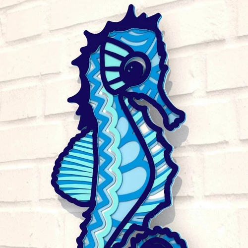 Деревянная картина-раскраска Wortex Woods Морской конек 30x22 (3DP11004)