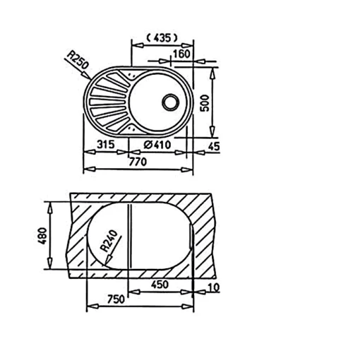 Teka DR 77 1B 1D (40127301): Форма Овальная