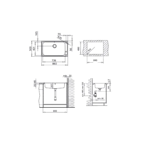 Teka BAHIA 1B (12127001): Форма Прямоугольная