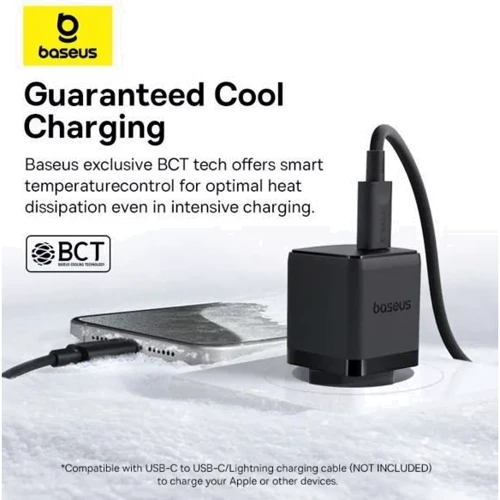 Зарядное устройство Baseus USB-C Wall Charger Palm 1C 20W with USB-C Cable Black (P10111602113-01) фото 7