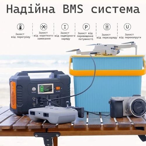 Зарядная станция FlashFish 40800mAh 200W Black (E200): Вес, кг 2.550
