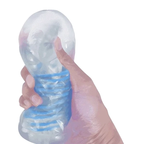 Мастурбатор LYBAILE Pretty Love Transparent Spiral Masturbator Blue (BM-009229N)