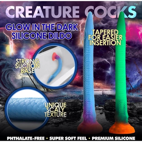 Фантазийный фаллоимитатор Creature Cocks Makara Glow-in-the-Dark Snake Dildo