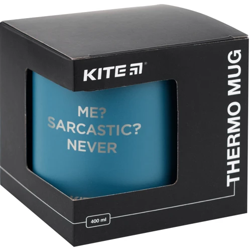 Термокухоль Kite Me Sarcastic Never 400 мл синій (k22-379-02-1) фото 4