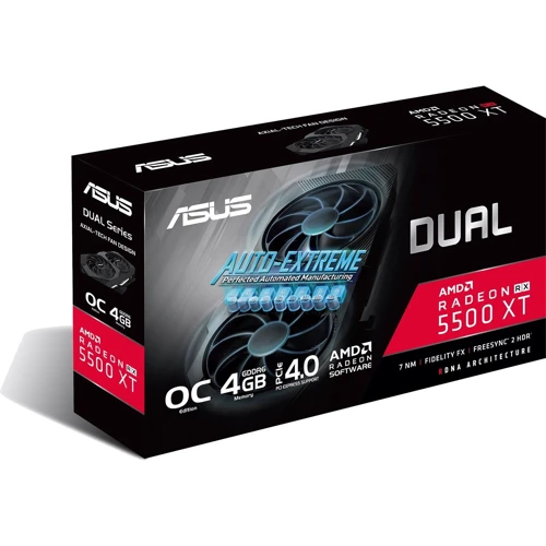 Видеокарта ASUS Radeon RX 5500 XT 4096Mb DUAL OC EVO (DUAL-RX5500XT-O4G-EVO): Интерфейс PCI Express 4.0 x16