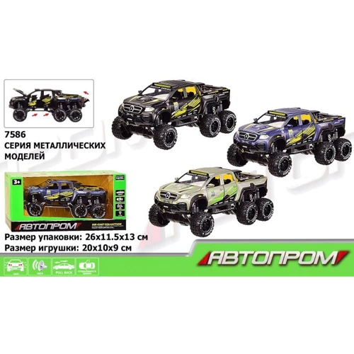 Машинка металл 7586 АВТОПРОМ, 1:28 Mercedes, 3 цвета