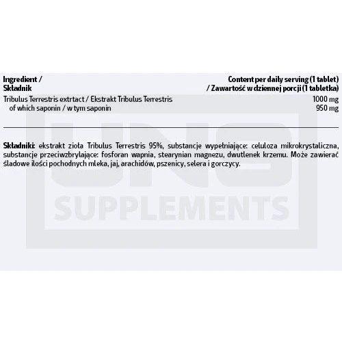 Бустер тестостерона UNS Tribulus Tribulus Terrestris 60 tabs: Форма выпуска таблетированные