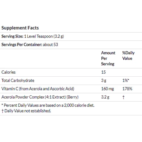 Now Foods Acerola 4: 1 Extract Powder, 6 oz (170 g) (NOW-00740): Форма випуску порошок