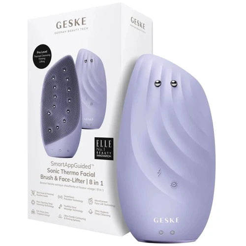 Очисна щітка для обличчя GESKE Sonic Thermo Facial Brush&Face-Lifter 8в1 purple