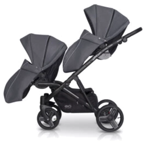 Коляска для двойни EasyGo 2 of Us 9023-EG2U-14, grafit, графит: Возможность установки люльки есть