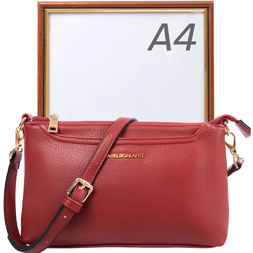 Женская сумка через плечо Amelie Galanti бордовая (A991457-red): Пол Женский