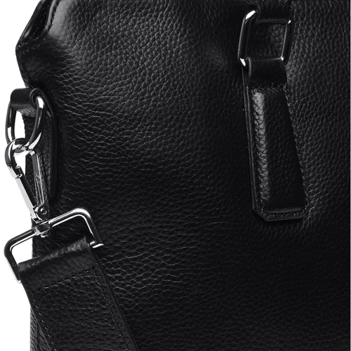 Мужская конференц-сумка Borsa Leather черная (k19152-1-black): Фактура Матовая, Зернистая