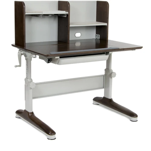 Парта SingBee Rubber Wood L Темное дерево + Книжный стеллаж LTR-612S (SBR-602-D + LTR-612S)
