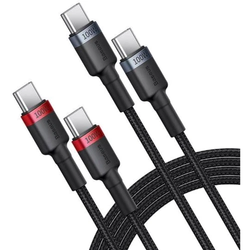 Кабель Baseus Cable USB-C to USB-C Cafule Charging (2pcs) 100W 1м Gray/Red (P10318306003-00) фото 5