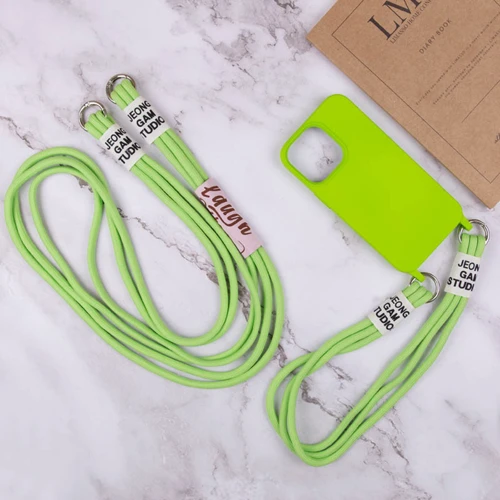 Чехол для iPhone TPU Case two straps California Light Green for iPhone 12 Pro Max фото 5