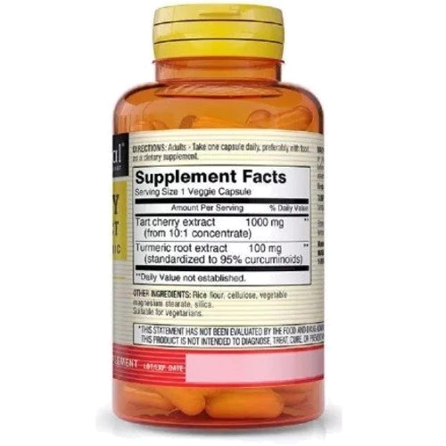 Mason Natural Tart Cherry Extract With Turmeric 1000 mcg Экстракт терпкой вишни с куркумой 60 вегетарианских капсул: Форма выпуска Капсулы