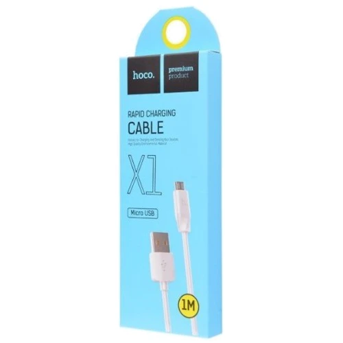 Кабель Hoco USB Cable to microUSB X1 Rapid 1m White: Длина 1 м