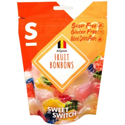 Льодяники Sweet Switch зі смаком фруктів з підсолоджувачами без цукру 100 г (5425032431502)