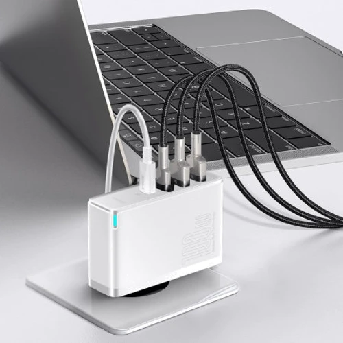 Зарядное устройство Baseus Wall Charger GaN2 2xUSB-C+2хUSB 100W White with USB-C Cable (CCGAN2P-L02): Количество USB-портов 4