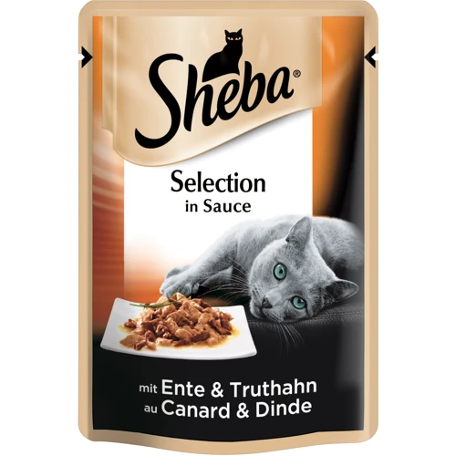 Влажный корм для котов Sheba Selection in Sauce с уткой и индейкой в соусе 85г (4770608253752)