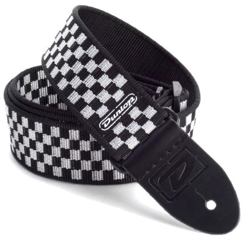 Ремінь гітарний DUNLOP D3831 BK BLACK AND WHITE CHECK