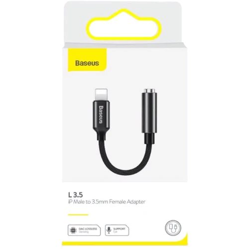 Адаптер Baseus Adapter Male Lightning to 3.5mm Black (CALL3-01): Интерфейс подключения Lightning