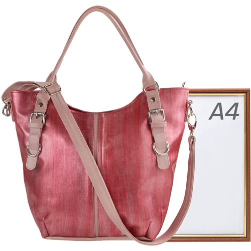 Женская сумка тоут Laskara красная (LK-10244-red): Тип ручки Длинная ручка, Плечевой ремень, С двумя ручками, Со съемным ремнем