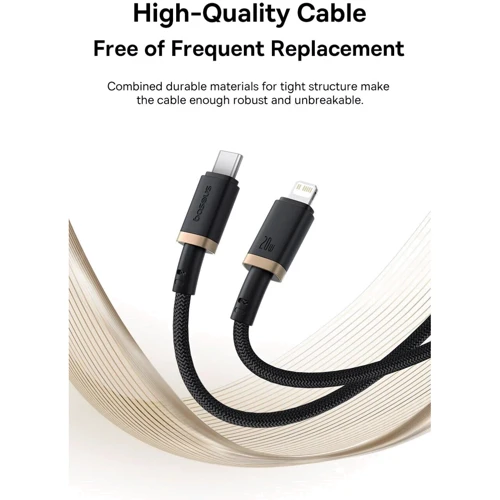 Кабель Baseus Cable USB-C to Lightning Dura Series 20W 1m Black/Gold (P10377800U01-00) фото 6