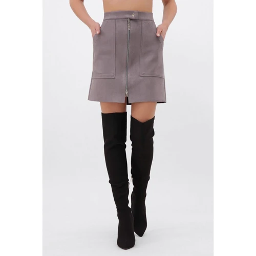 Юбка FashionUp YUB-1076C-XL 48 серая А-силуэт до середины бедра