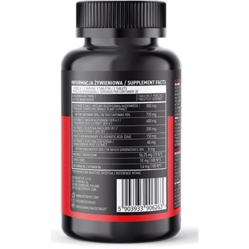 Бустер тестостерона OstroVit Testotabs 90 tabs / 30 servings: Пол Унисекс