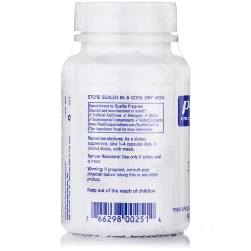 Pure Encapsulations Zinc 15 mg 180 caps Цинк (PE-00251): Форма выпуска Капсулы