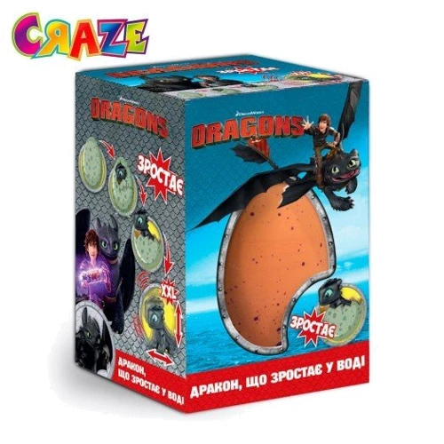Растущая игрушка Craze Mega Eggs в яйце - DreamWorks Dragons (в ассорт)