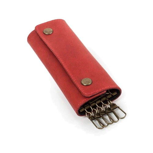 Жіноча ключниця DNK Leather червона (DNK-Keys-Lcol-H): Матеріал Натуральна шкіра