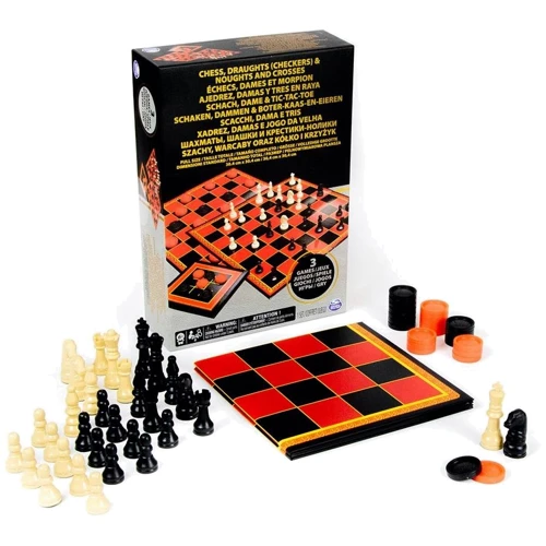 Набор настольных игр Spin Master Games Шахматы шашки крестики-нолики (SM98377/6033146): Производитель Spin Master