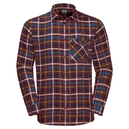 Рубашка Jack Wolfskin Fraser Island Shirt 1402522-8222 52 бордовая с длинным рукавом