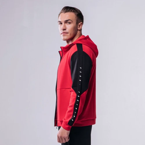 Спортивна толстовка Peak FWA01231-RED 56-58 червона з капюшоном на блискавці: Вид Спортивні толстовки