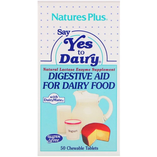 Nature's Plus, Say Yes to Dairy, Digestive Aid For Dairy Food, 50 Chewable Tablets (NAP-04440): Тип Лактаза