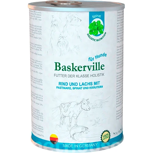 Влажный корм для собак Baskerville Лосось и говядина с пастернаком 800 г (21563)